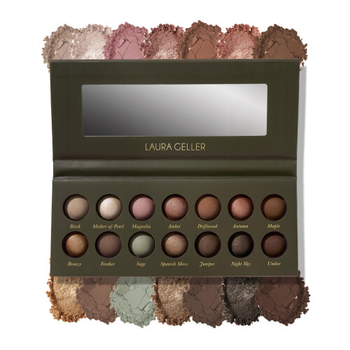 Laura Geller Beauty The Delectables 14 Multi-Finish Baked Eyeshadows - Long-Lasting Eyeshadows for Everyday (01 Earthy Essentials)
