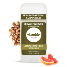 Humble All Natural Deodorant, Aluminum And Paraben Free, Cruelty Free Men And Women Deodorant Texas Cedarwood and Grapefruit 1-Pack