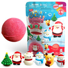 ZIMPLI - Large Santa Surprise Bath Bomb, Contains 6 Surprise Christmas Toys to Collect in Total, One per Baff Bomb
