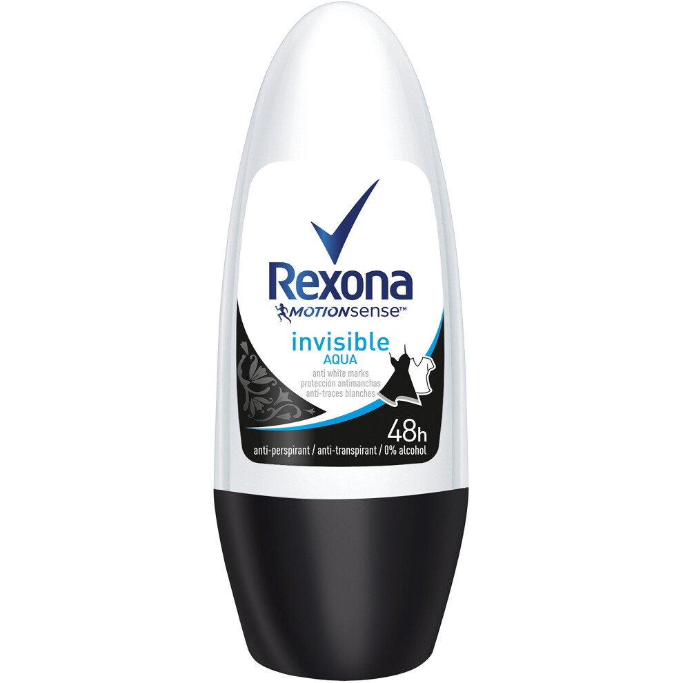 Rexona Invisible Aqua Women Deodorant Roll-On, (6 X 50 Ml)