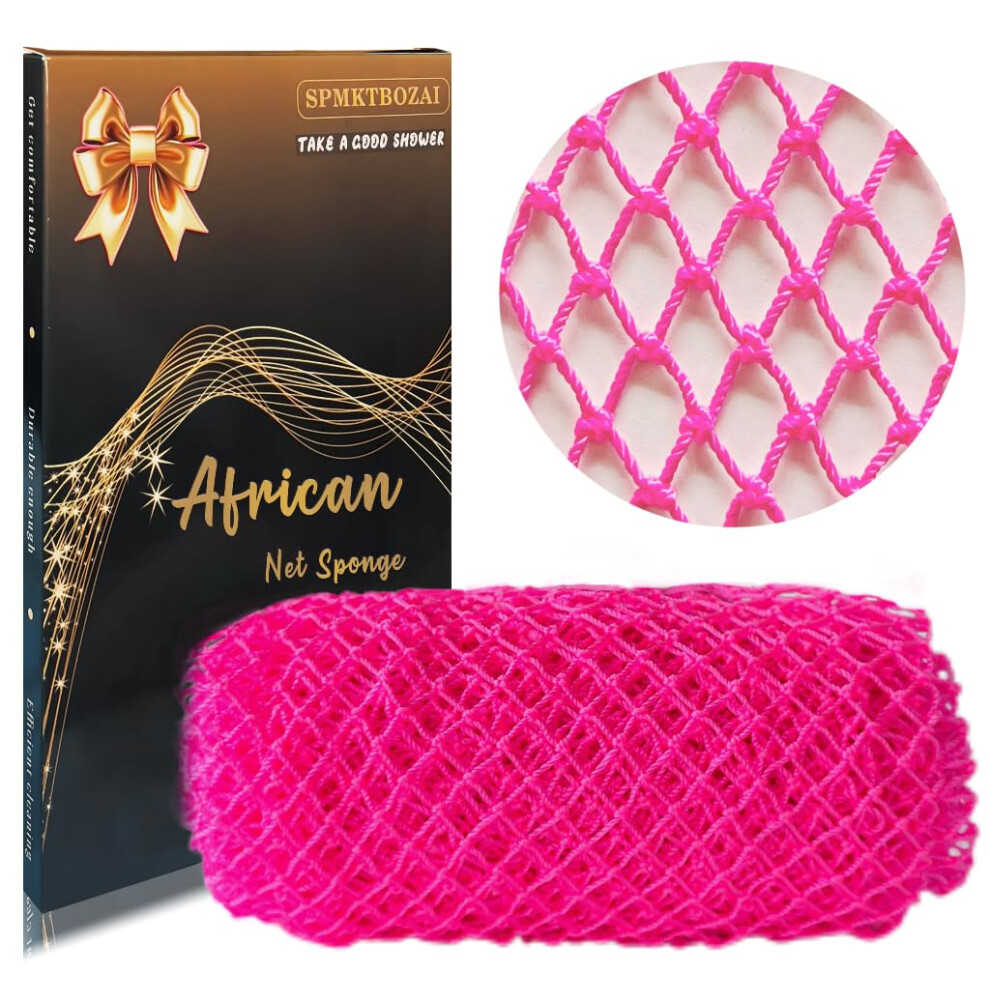 Spmktbozai African Net Sponge Authentic, African Exfoliating Sponge Real African Net Black Owned, African Bath Sponge Back Scrubber