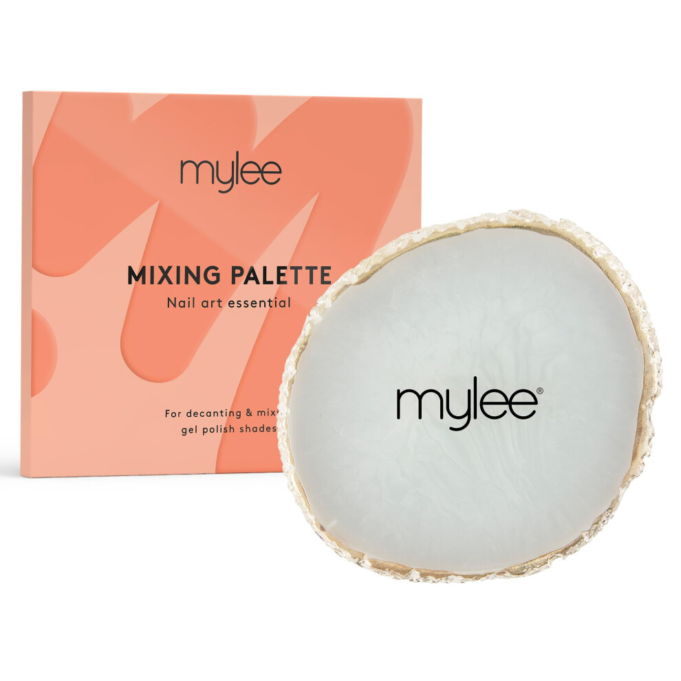 Mylee Resin Nail Art Palette For Gel Nail Polish, Gold Edge, Ideal For Mixing And Decanting Colours Or Nail Polish Display