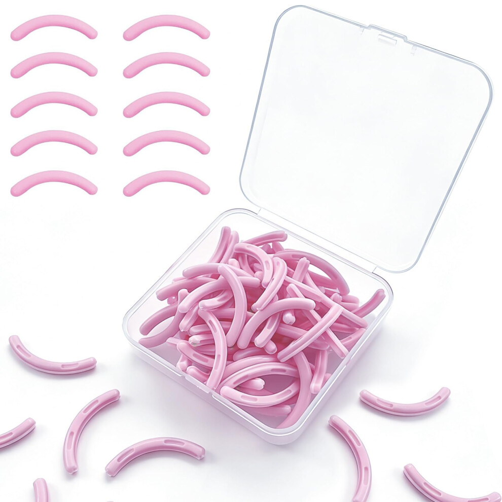 Artomnivera Purple/Pink 100Pcs Eyelash Curler Refills, Eyelash Curlers Refill Pads, Silicone Rubber Curlers Replacement Pad