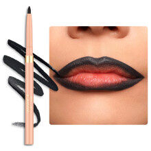 OULAC Matte Black Lip Liner, Waterproof Lipliner Pencil Lasts 24H +, Highly Pigmented, Smooth and Smudge-proof Formula, Contour Your Lips, Vegan