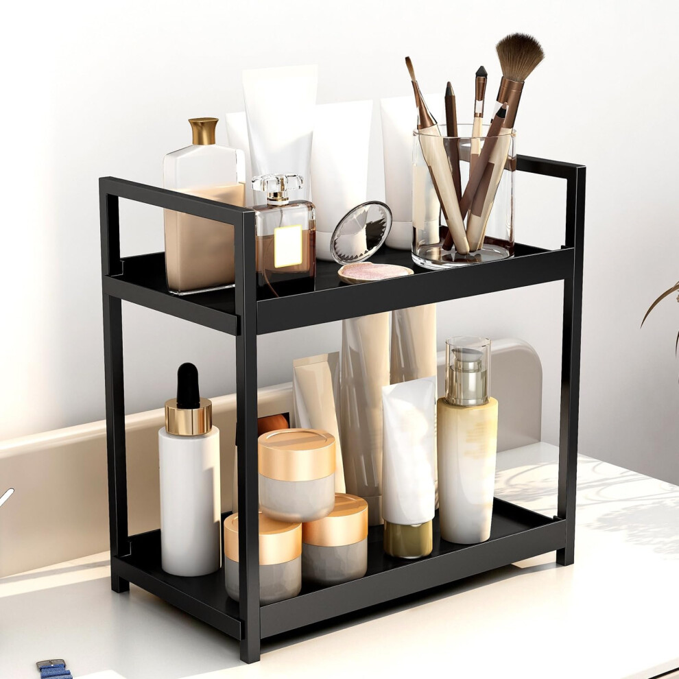 Funtabee 2 Tier Bathroom Organiser And Storage Â Perfume, Skincare, And Makeup Organiser For Bathroom Counter, Vanity, Toiletry