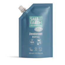Salt of the Earth - Natural Deodorant Spray Refill Pouch, x3 Uses - Ocean & Coconut - Vegan, Long Lasting Protection, Made in the UK - 300ml