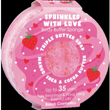 Bomb Cosmetics 2 in 1 Exfoliating & Moisturising Triple Butter Soap Sponge Infused with Love