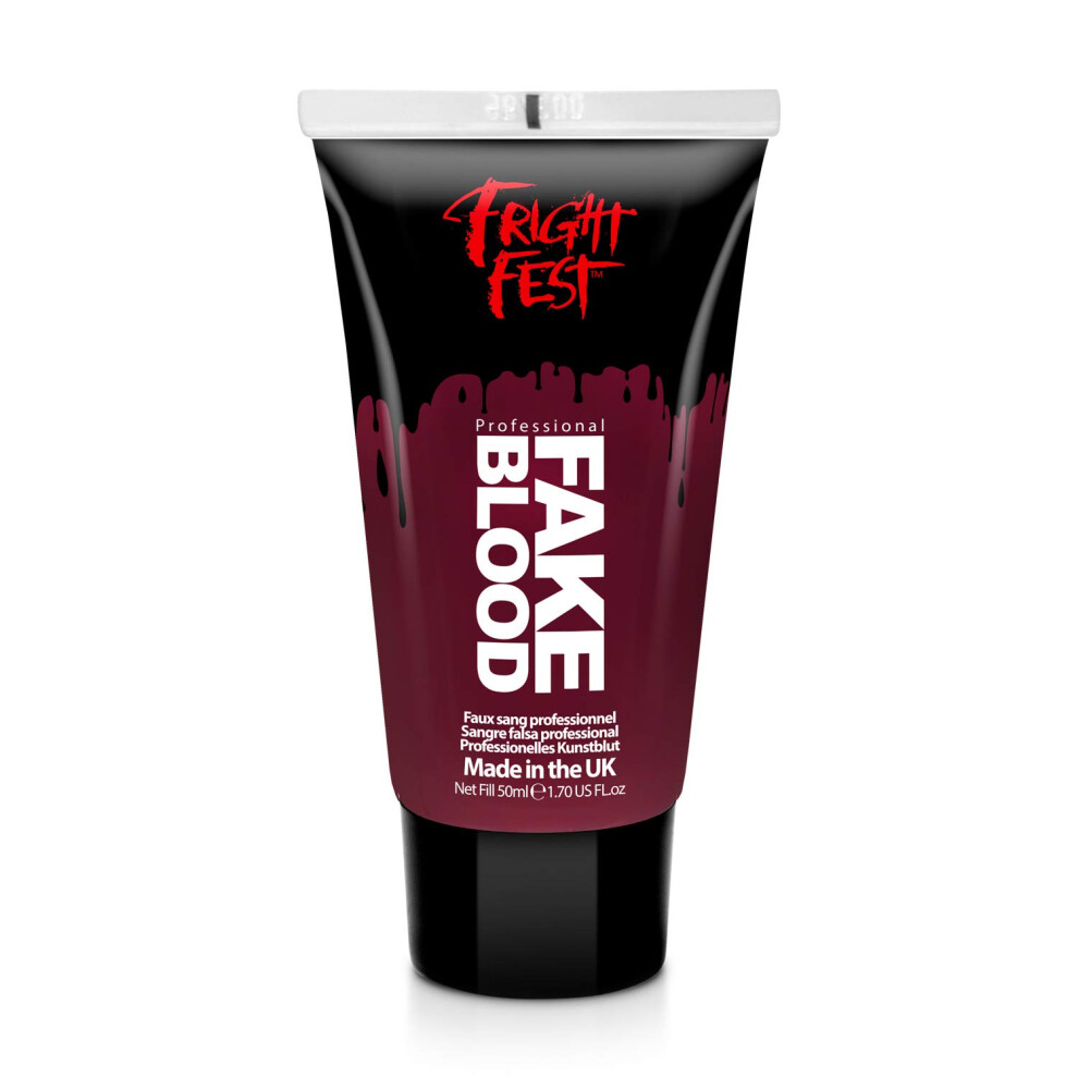 Fright Fest Red Fake Blood Gel 50Ml By Fake Blood Â Sfx Makeup Looks Great With Face Blood, Liquid Latex