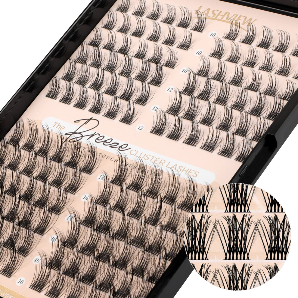 Lashview Lash Clusters 144 Pcs Cluster Lashes Diy Cluster Eyelash Extensions Mega Volume Reusable Individual Lashes Cluster Volume Look Super Thin