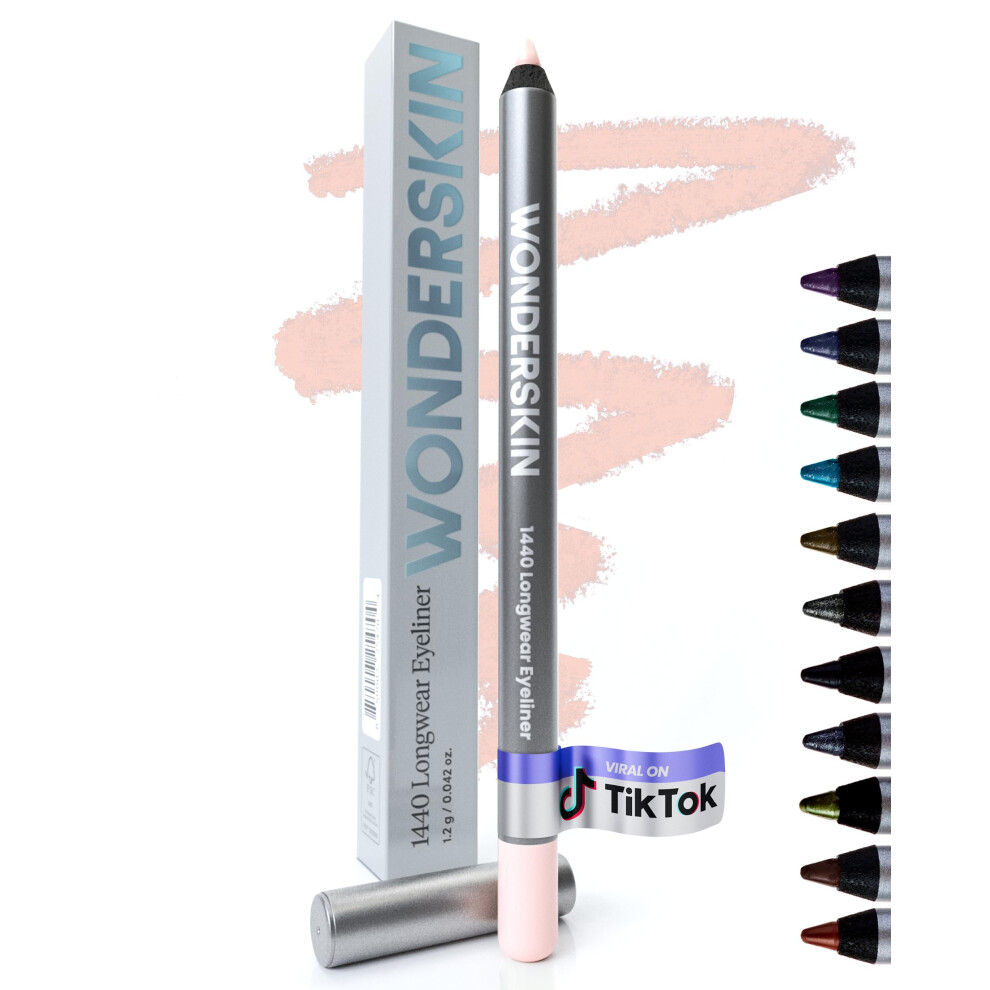 Wonderskin Pink Eyeliner Pencil, 1440 Longwear Eyeliner Pencil - Waterproof, Sharpenable & Smudge Proof