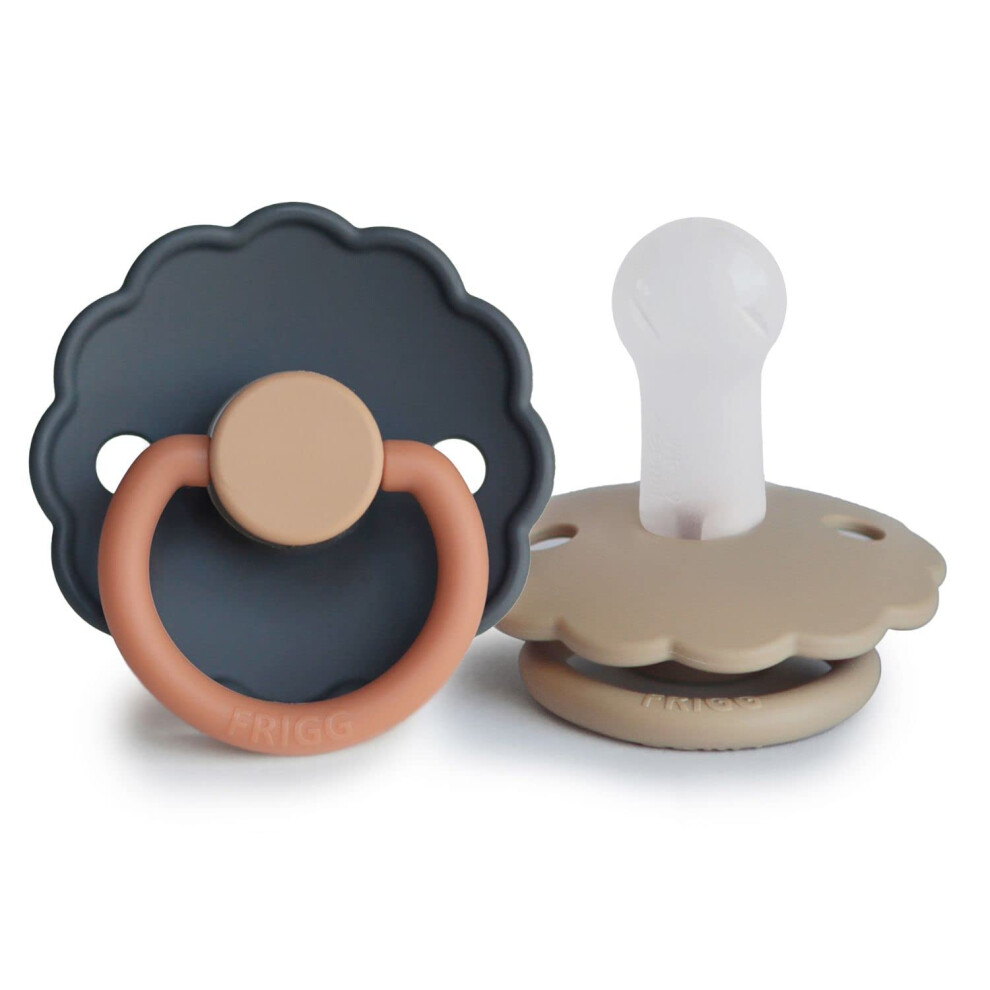 Daisy Silicone Pacifier Pack Of 2 | Silicone Soother Dummy | Bpa-Free | Made In Denmark | Symmetrical Cherry Shaped Nipple Frigg