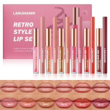 LANGMANNI 6 Matte Lip Liners With 6 Nourishing Lip Oils Set, Long-Lasting Non-Stick Cup Waterproof Makeup Set, Beauty Daily Cosmetics Gift for Girls