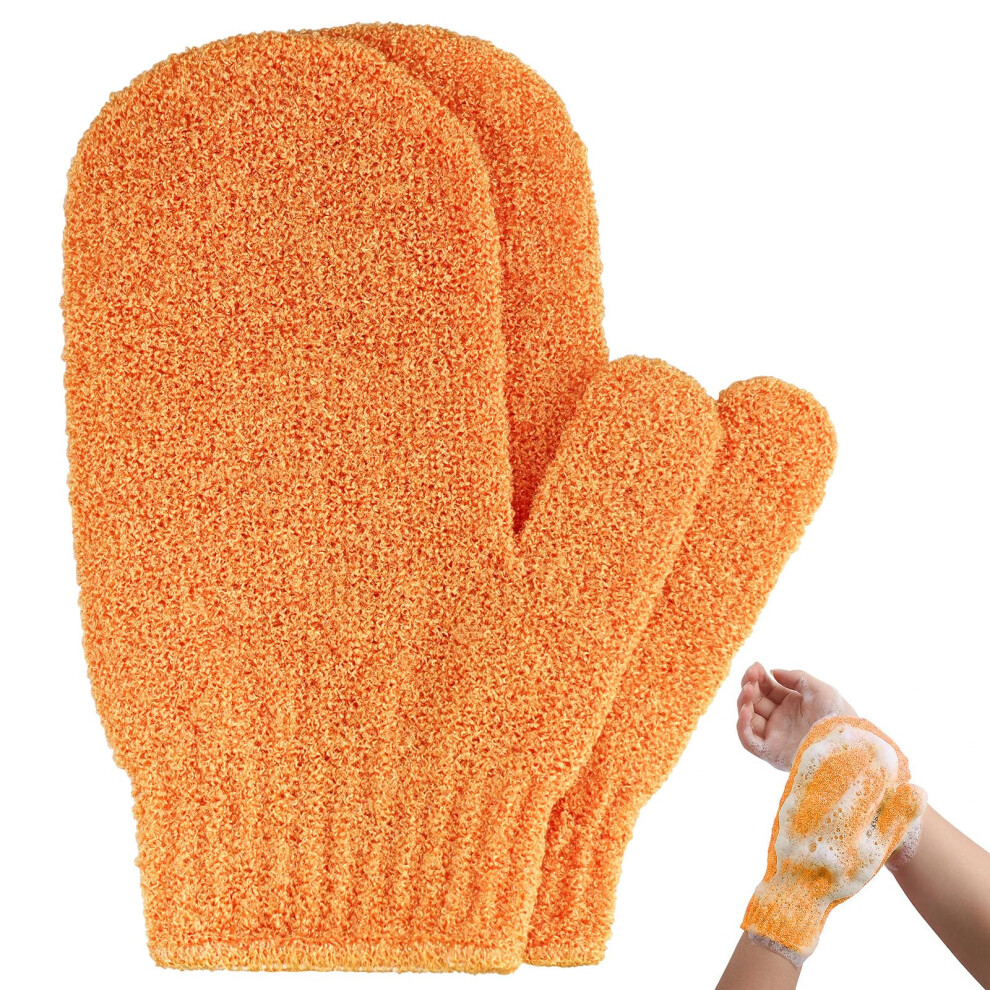 Admygo 2Pcs Exfoliating Gloves, Exfoliating Wash Gloves, Shower Scrub Gloves Away Ingrown Hair And Dead Skin For Shower, Spa