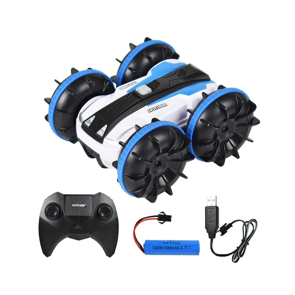 (Red) 2.4Ghz Rc Car Remote Control Stunt Car Waterproof Driving On Water And Land Amphibious Electric Toys For Children Red 110691686213