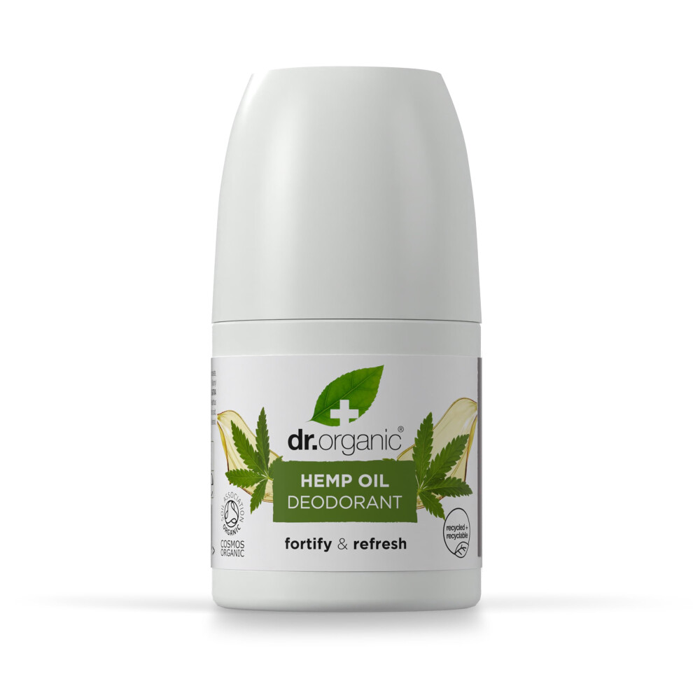 Dr. Organic Cream Dr Organic Hemp Oil Deodorant, Aluminium Free, Mens, Womens, Natural, Vegan, Cruelty-Free, Paraben & Sls-Free, Organic, 50Ml, Packaging May Vary