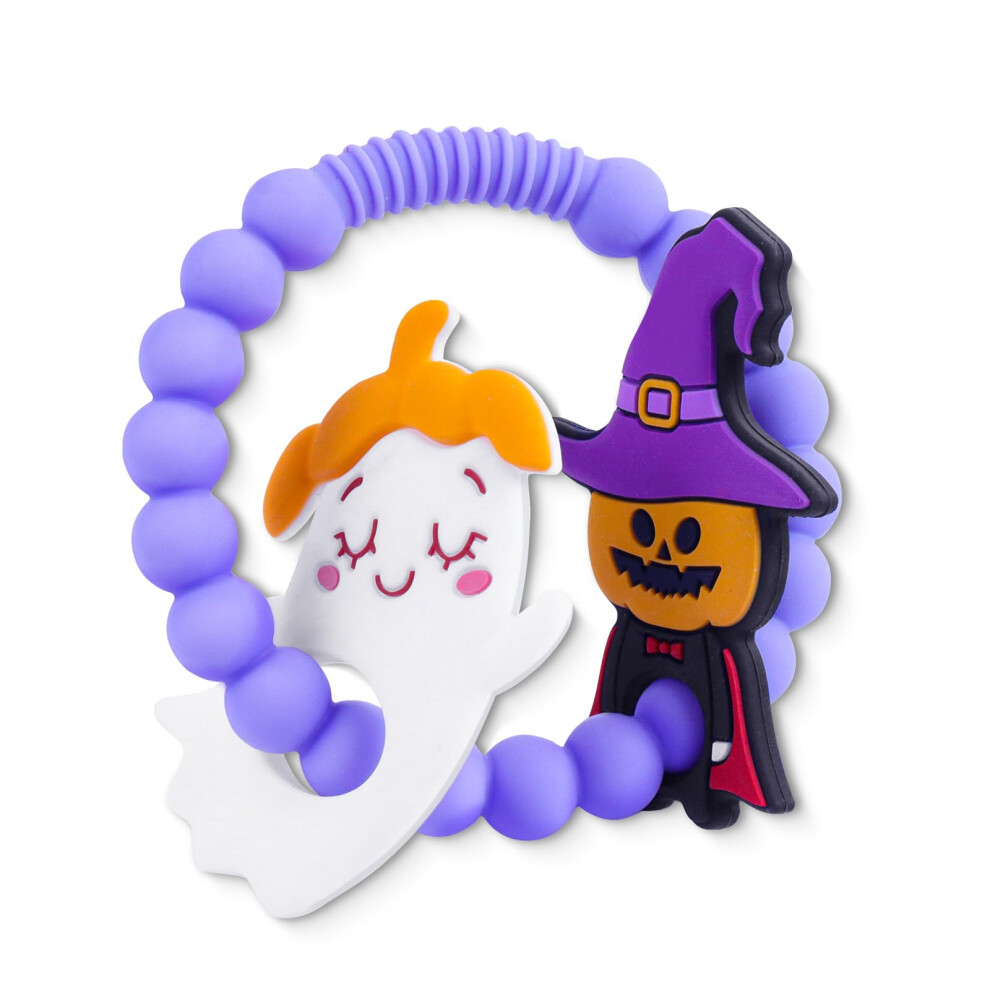 Halloween Baby Teething Toys – Ghost & Pumpkin Man Silicone Teethers For Infant Sensory Toys 0-12Months Amyang