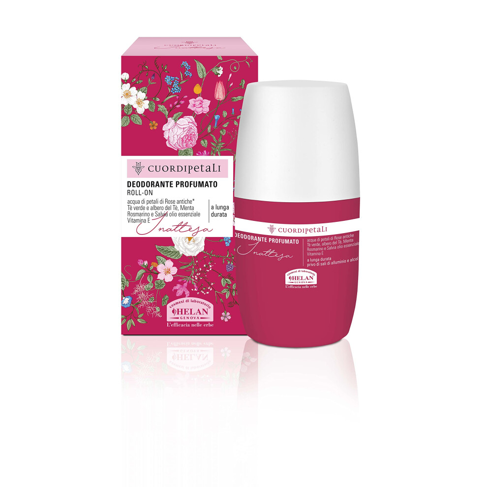 Helan Cuor Di Petali - Deodorant Womens Roll On With Vitamin E & Essential Oils, Alcohol Free, Gentle On Skin