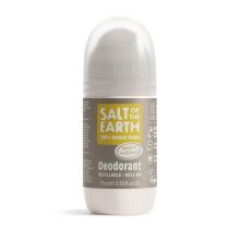 Salt of the Earth - Natural Refillable Roll On Deodorant - Amber & Sandalwood - Vegan Formula with Long-Lasting Protection - Made in the UK - 75ml