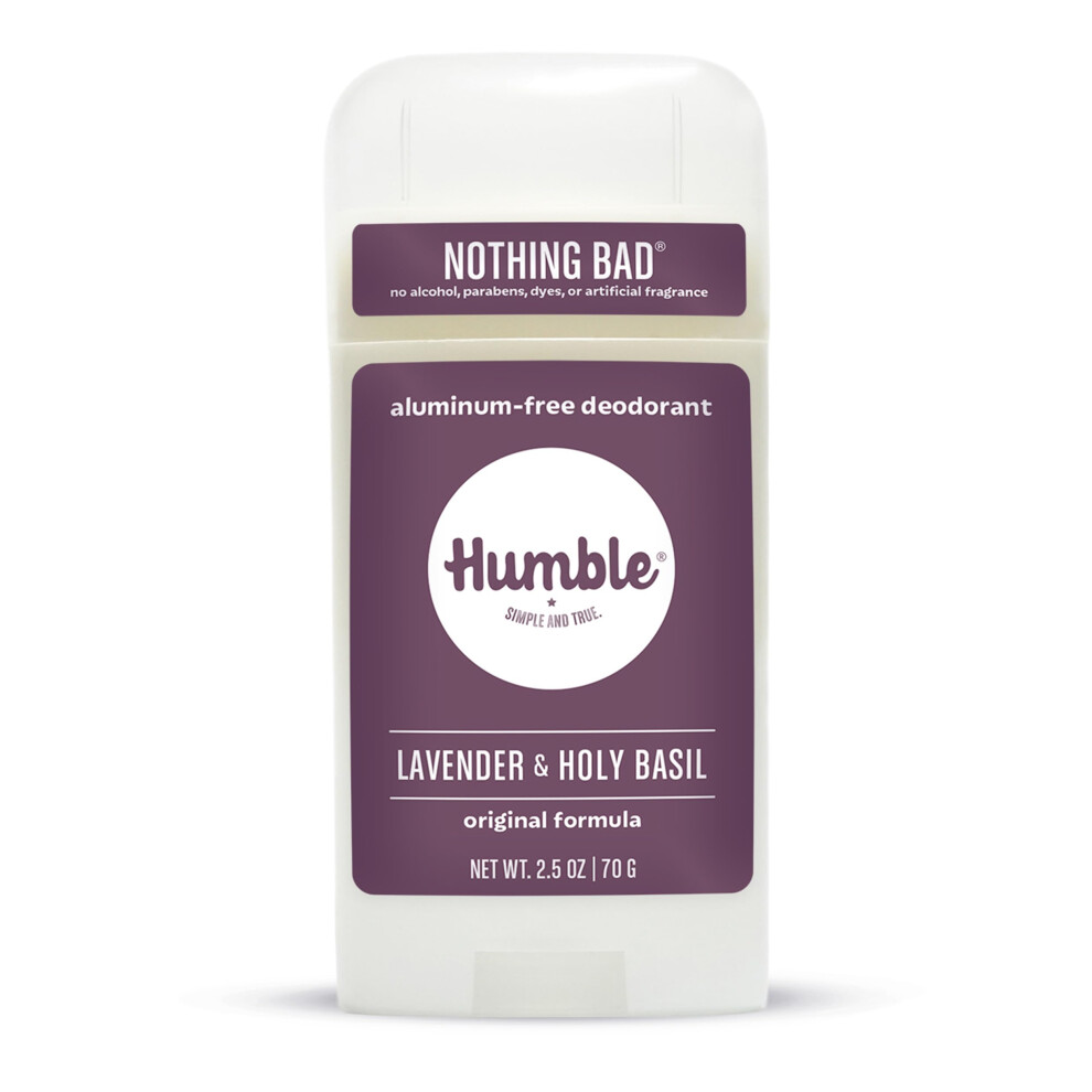 Humble Simple And True. Lavender Humble All Natural Deodorant, Aluminum And Paraben Free, Cruelty Free Men And Women Deodorant Essential And Holy Basil 1-Pack