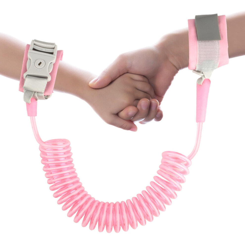 Anti Lost Toddler Wrist Reins, Toddler Safety Harness Walking Leash, Anti-Lost Child Safety Wrist Link Pink Welhaepi