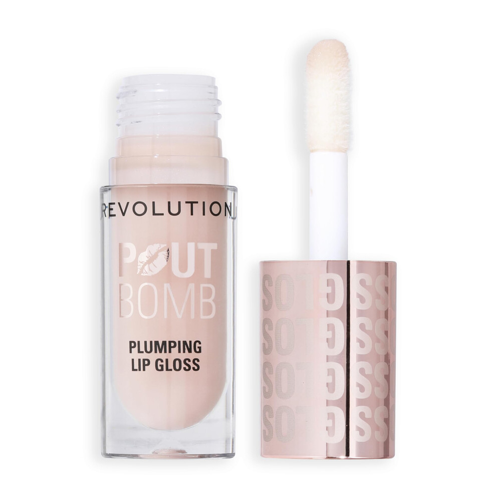 Revolution Beauty London Revolution Beauty, Pout Bomb Plumping Lip Gloss, High-Shine For Glossy, Fuller & Plump Lips With Hyaluronic Acid & Peptides, Vegan & Cruelty-Free