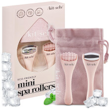 Kitsch Mini Facial Roller & Ice Face Roller Skin Care Tool Set for Women - Face Massager for Puffy Eyes, Cold Therapy, Lymphatic Drainage Massager