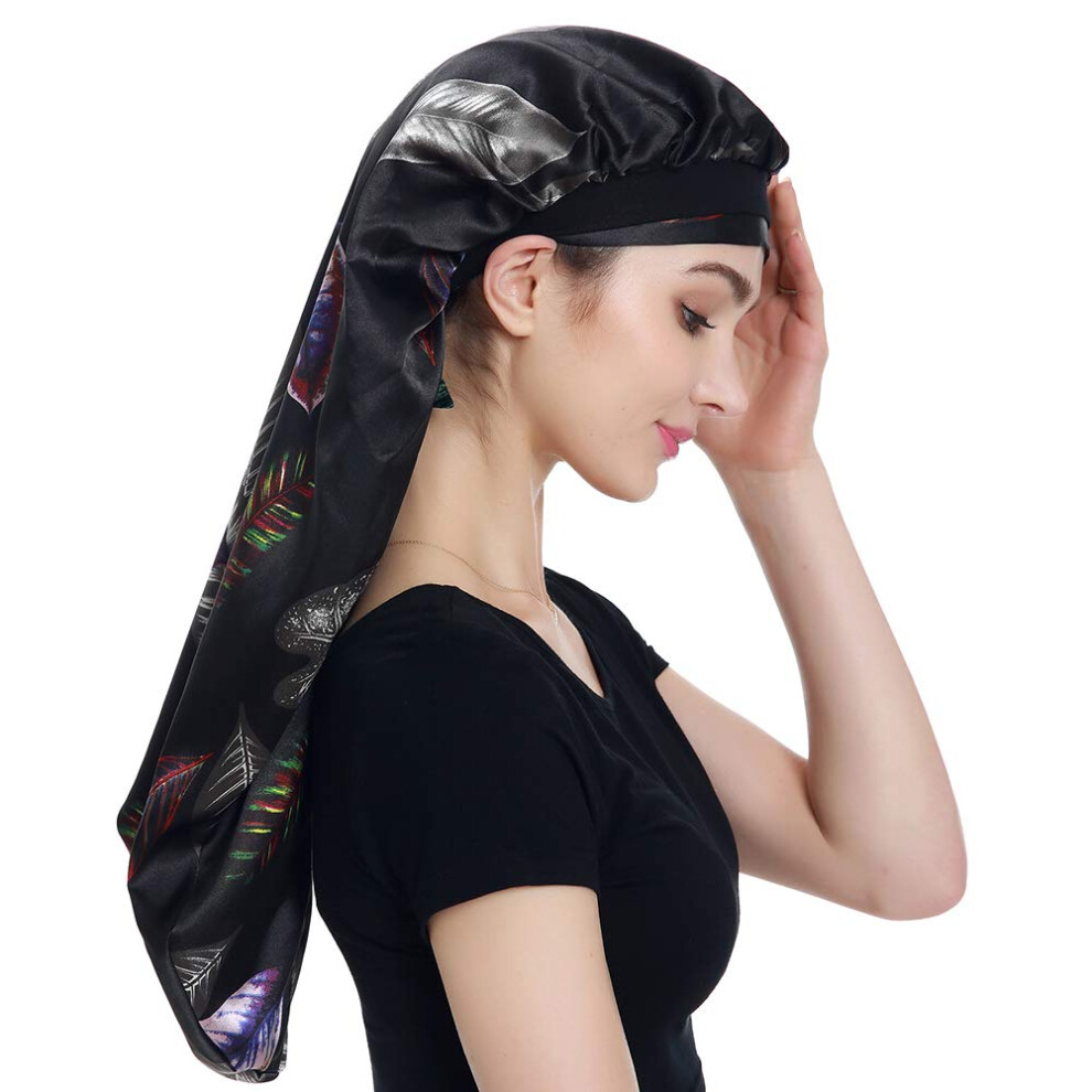 Alnorm Satin Braid Bonnet Satin Wrap Scarf For Hair