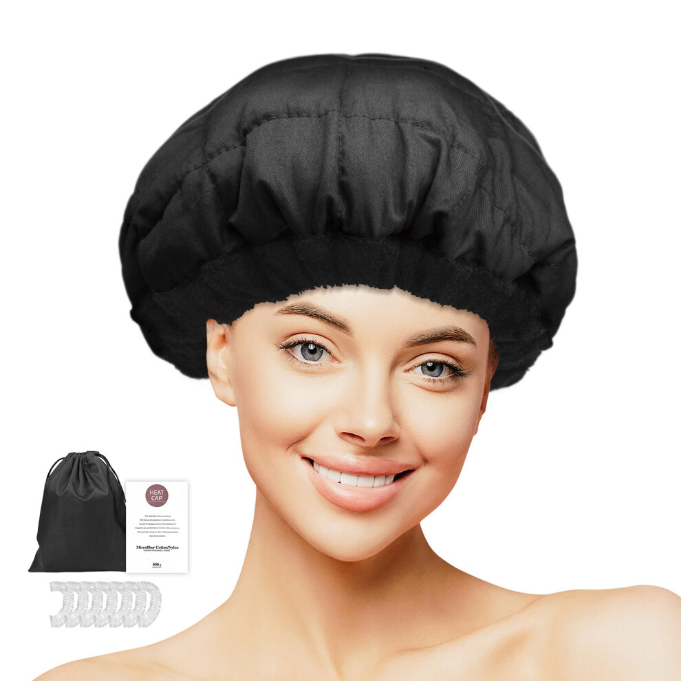 Mqupin Deep Conditioning Heat Cap, Microwavable Heat Cap 100% Natural Flaxseed Thermal Cap For Steaming Hair Styling And Steam Cap Steaming Haircare