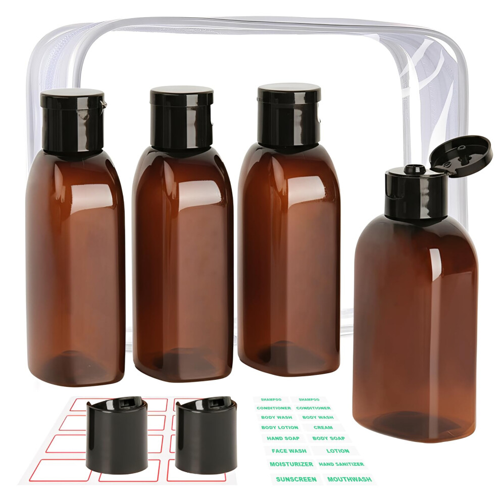 Decorniqu 4 Pcs 100Ml Travel Bottles For Toiletries Leak Proof Travel Size Toiletries Tsa Approved Travel Containers Refillable Shampoo And