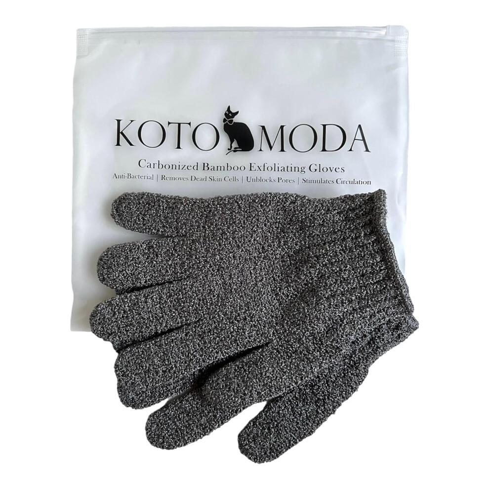 Kotomoda Sphynx Hairless Cats Bamboo Bath Gloves - Gentle Shower And Body Scrub Set (3 Pairs)