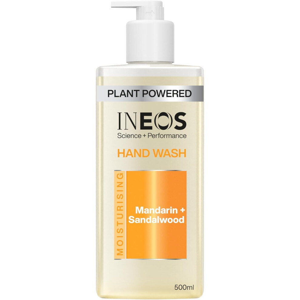 Ineos Skin Science - With Provitamin B5 Hand Wash Mandarin + Sandalwood - With Skinactiv Cooling Tech - Plant Powered 500Ml