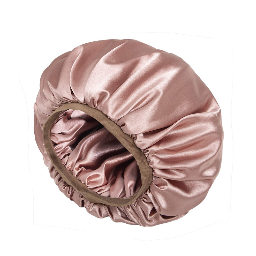 Alnorm Coral/Red Night Cap Satin Hair Bonnet Sleeping Hat For Women