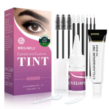 Brow & Lash Tint Kit, 2-In-1 Professional Black Eyebrow & Eyelash Dye Kit, Lasting for 6 Weeks