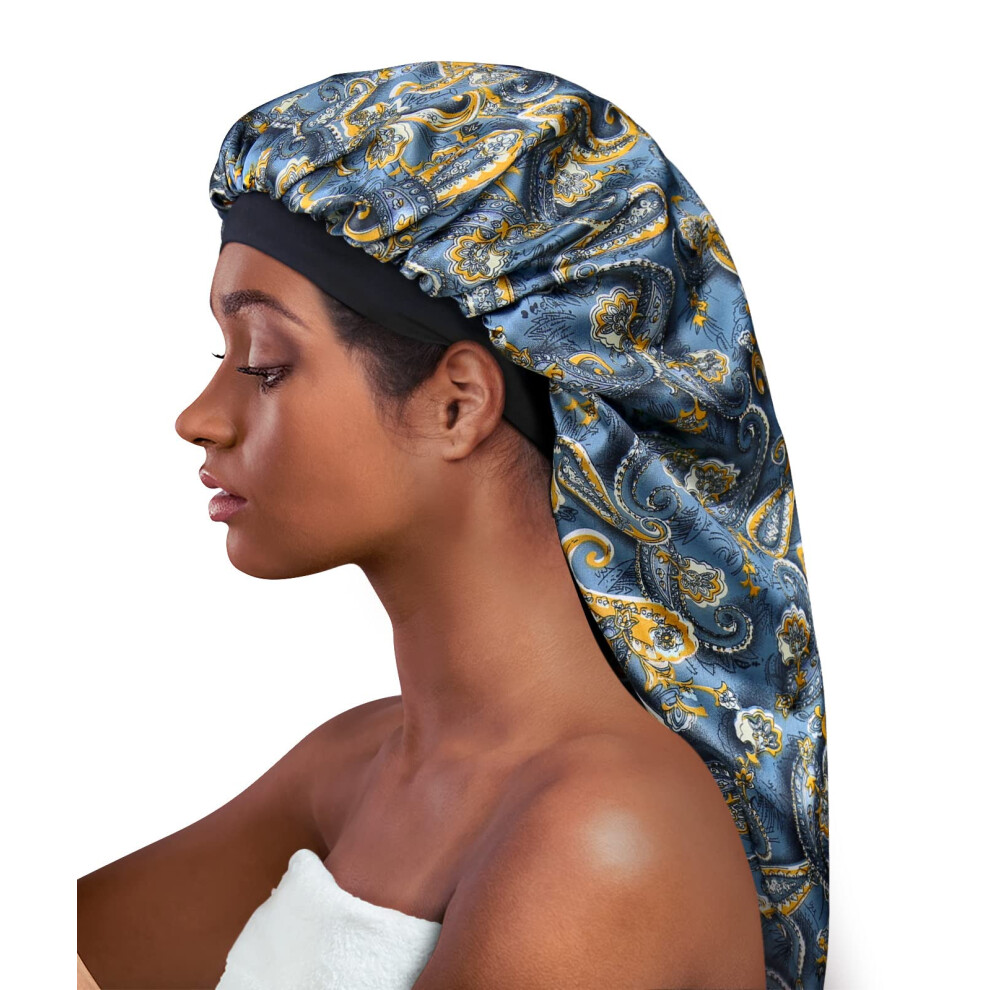 Alnorm Locs Satin Bonnet Curly Hair Sleep Cap Box Braids Bonnet