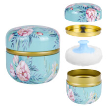 Yokilly Baby Powder Puffs Box: Medicated Talcum Powder Case with Soft Powder Puff for Baby Child Women