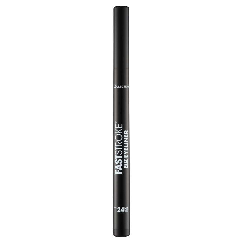 Collection Cosmetics Fast Stroke Felt Tip Eyeliner With Fine Tip, Long Lasting 24H, Quick Drying Formula, 4Ml, Black