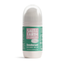 Salt of the Earth - Natural Refillable Roll On Deodorant - Melon & Cucumber - Vegan Formula with Long-Lasting Protection - Made in the UK - 75ml