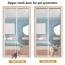 LAIJIANG Cat Screen Door, 80x200cm Reinforced Cats Resistant Mesh Door Screen with Zipper, Keep Cats Indoor & Scratch Proof, Prevent Pet Escape from