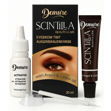 Demure Eyebrow Tint Set with Developer, 20+ Applications, Up to 4 Weeks Lasting Effect, Brow Dye Kit with Argan and Castor Oil