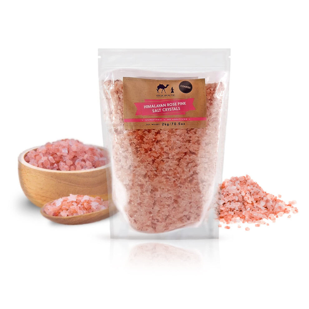 Silk Route Spice Company Pink Himalayan Rose Salt 2Kg (Coarse) Resealable Pouch