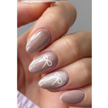 JMEOWIO Gel Nail Stickers Bow Cat Eyes Semi Cured Gel Nail Strips Wraps UV/LED Nails Art Design Decoration Accessories
