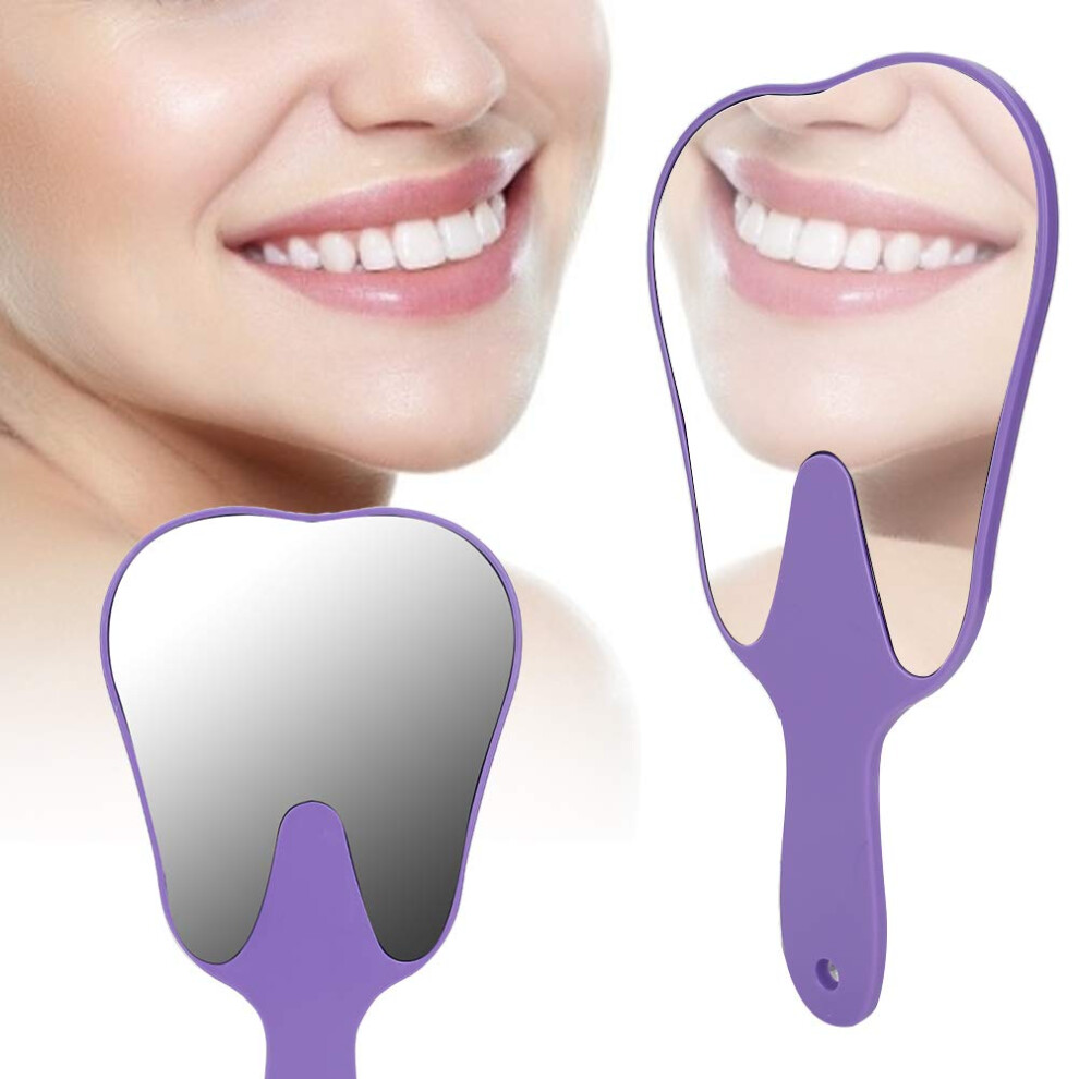 Agatige Tooth Shaped Dental Mirror, Dentist Oral Hygiene Mouth Mirror Cute Portable Handheld Makeup Mirror Teeth Inspection Patient Mirrors For