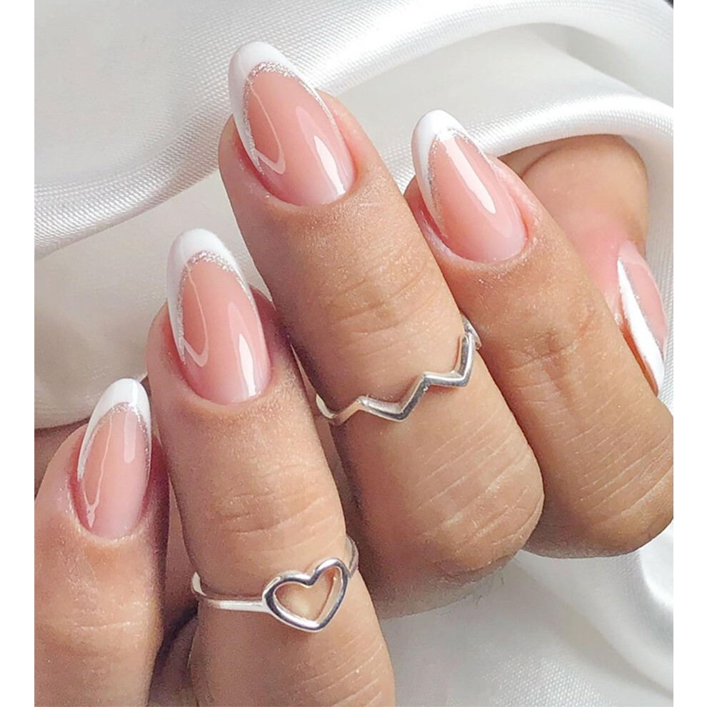 Jmeowio White Gel Nail Stickers French Tip Transparent Semi-Cured Strips Wraps Uv/Led Supplies Art Design Decoration Accessories