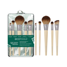 EcoTools 6 Piece Start The Day Beautifully Makeup Brush Set, Makeup Brushes For Eyeshadow, Blush, Concealer, & Foundation Application, Eco-Friendly