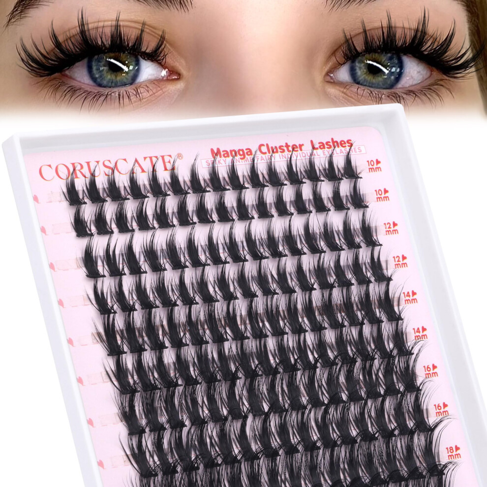 Coruscate Manga Cluster Lashes Fairy Wispy Individual Eyelashes Anime Lashes Individual Cluster Natural Lash Clusters Asian Style Manhua Eyelash