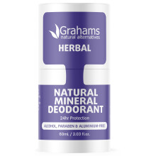 Grahams Natural Herbal Mineral Deodorant - Aluminum Free Deodorant for Men & Women - All-Day Odor Protection - Safe for Sensitive Skin, 60ml