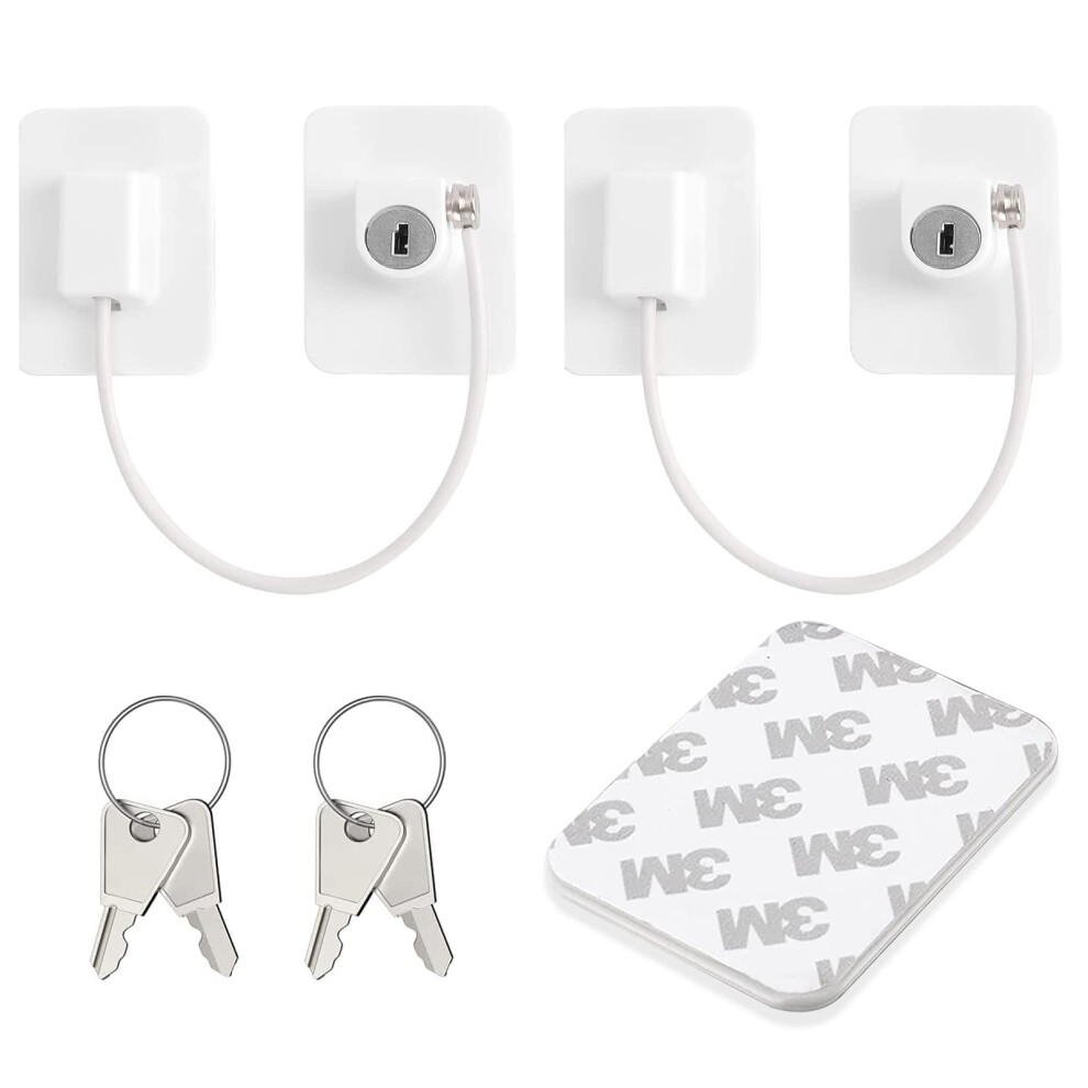 Devenirriche 2 Pack Window Restrictor Locks, Upvc Child Baby Security Window Locks Self Adhesive No Drilling Lock Baby Window Restrictor Pet Window Restrictorsn