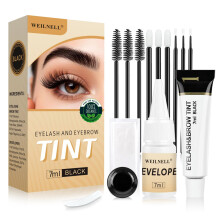 2-In-1 Lash & Brow Color Kit, Professional Black Color Eyelash & Eyebrow Color Kit for Salon Home Use 7ml (Black-3)