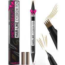 iMethod Eyebrow Pencils for Women - Eyebrow Pencil Magical 2-in-1 Dual-Ended Brow Pencil with 4-Fork-Tip & Ultra Precise Brush-Tip Create Natural