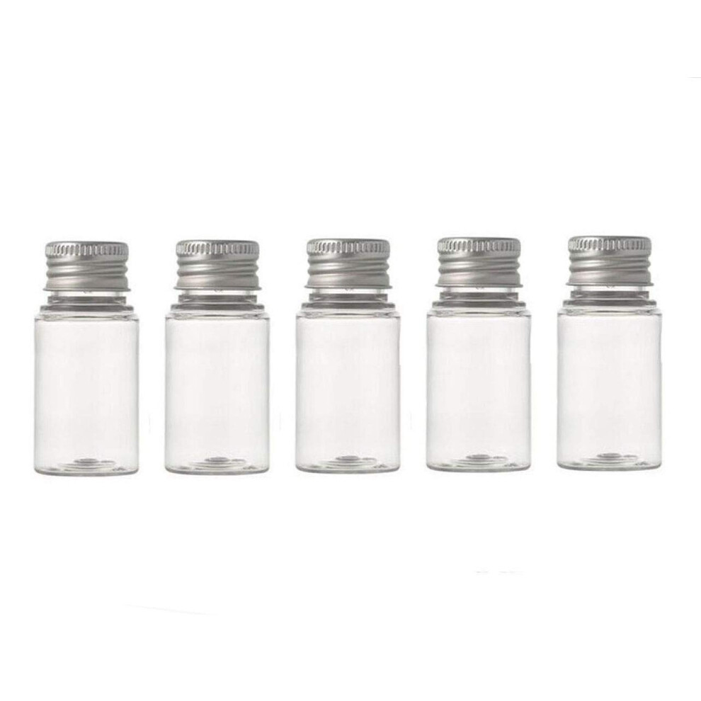 Ericotry 6Pcs Empty Refillable Clear Plastic Bottle With Aluminum Screw Cap Travel Small Containers Jars For Essential Oils Powders Creams Size 10Ml/0.34Oz